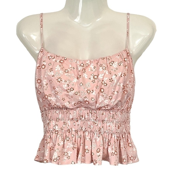 NWT Cotton Candy LA Pink Cropped Top with Ruffle Size Large - Picture 1 of 12